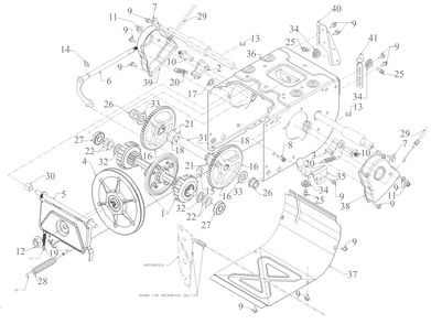 Transmission Diagram and Parts List for 3X26-INCHTRAC (31AH7JVXB10)(2023) Cub Cadet Snow Blower